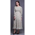 thumbnail image 3 of Bimba Robe Maxi à Volants pour Femmes, Manches Bishop, Col Rond, Taille Smockée - Grande, 3 of 5