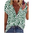 thumbnail image 2 of CEHVOM Blouse Décontractée à Manches Courtes Col en V pour Femmes Grande Taille, 2 of 6