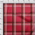 thumbnail image 2 of oneOone Polyester Lycra Bright Red Fabric Madras Check Sewing Material Print Fabric By The Yard 56 Inch Wide, 2 of 4