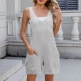 thumbnail image 2 of yoeyez Workout Romper for Women,Women Sleeveless V Neck Pockets Jumpsuits Solid Color Backless Fashion Playsuits Rompers Jumpsuit Gray,XXL, 2 of 7
