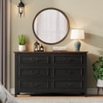 thumbnail image 1 of GIKPAL Black Dresser for Bedroom, 6 Drawers Wood Dresser with Antique Handles, Farmhouse Rustic Chest of Drawers for Bedroom, Living Room, Entryway & Hallway, 1 of 10