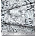 thumbnail image 2 of Soimoi White Modal Satin Fabric Geometric African Print Sewing Fabric Yard 42 Inch Wide, 2 of 3