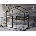 thumbnail image 2 of HMD Pasco Twin Over Twin Solid Wood House Loft Bed Frame Box B, Taupe, 2 of 3