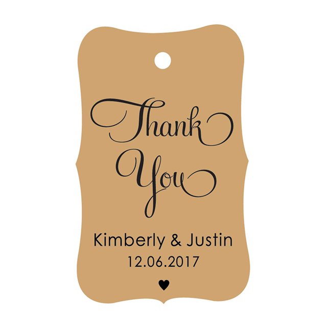 100 Pcs Merci Personnalisé Hang Tags Personnalisé Cadeau de Faveur de Mariage Papier Tags