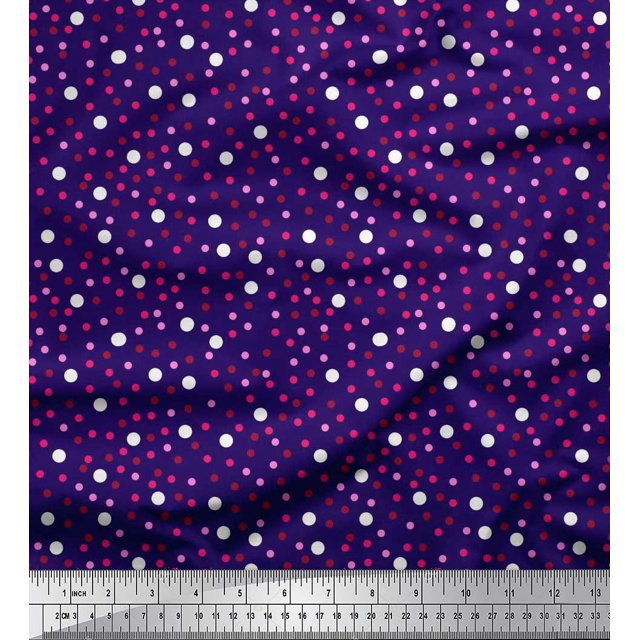 Soimoi Rayon Fabric Dots Shirting Print Sewing Fabric Yard 42 Inch Wide