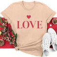 thumbnail image 2 of Diufon Hauts de la Saint-Valentin pour Femmes Décontracté Tendance Manches Courtes Col Rond Chemise Mignonne Imprimée Graphique Chandail Blouse, 2 of 5