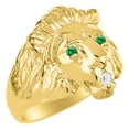 thumbnail image 2 of RYLOS  Rings Yellow Gold Plated Silver Lion Head Ring Rings For Men Men's Rings Silver Rings  Jewelry Size 12, 2 of 7