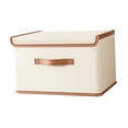 thumbnail image 4 of Tnarru Bac de Rangement avec Couvercle Conteneur d'Organisation Boîte de Rangement avec Couvercle Panier de Rangement en Tissu Organisateur de Rangement pour Organiser Garage Beige 44x30x29cm, 4 of 8