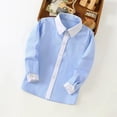 thumbnail image 2 of MeetoTime Boys Long Sleeved Lapel Shirts Loose Solid Color Spring Fall Tie Blouses 3-10 Years Kids Clothes, 2 of 3