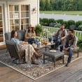thumbnail image 4 of AECOJOY Rattan Patio Conversation Set with 3 Seater Sofa, Dark Gray, 4 of 5