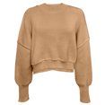 thumbnail image 1 of CEHVOM Women's Fashion Round Neck Solid Color Loose Fitting Pullover Sweater Clearance, 1 of 6