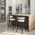 thumbnail image 2 of Amisco Eller 27" Faux Leather Swivel Counter Stool in Off White Black, 2 of 6