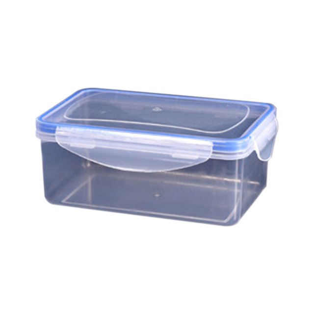 Antqov Kitchen Refrigerator Rectangular Food Container Microwave Heat Plastic Lunch Box Food Lunch Box Fruit Storage Sealed Box, Home Accessories