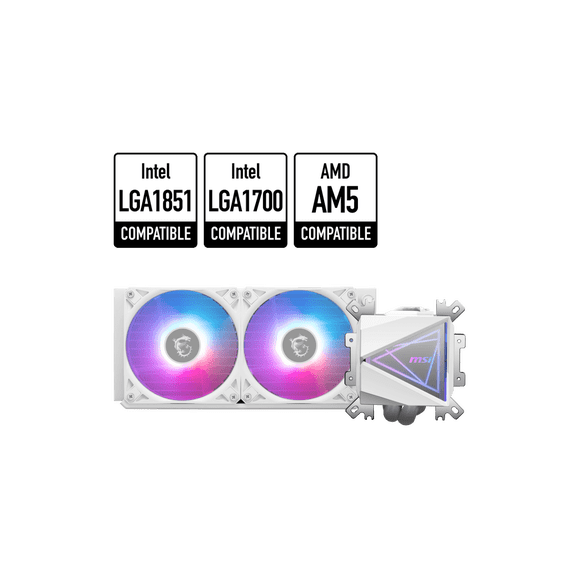 MSI MAGCORELIQUIDI240WHITE MAG Coreliquid I240 White ARGB CPU Liquid Cooler