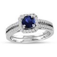 thumbnail image 1 of 1.28 CTTW Sapphire & Diamond Ring Set, 14K Gold - Size 6.5, 1 of 1