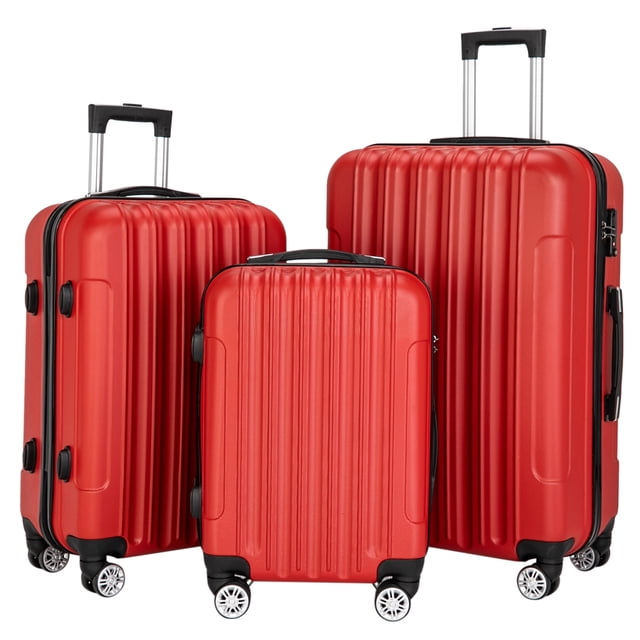 Ktaxon Ensemble de 3 Valises : Valise à Roulettes, Coque Rigide, Légère, avec Serrure TSA.