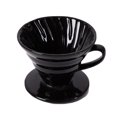 thumbnail image 1 of 1pc Ceramic Cone Shape Design Coffee Filter Cup Coffeepot Handmade Coffee Maker for Home Office (Black for 1-4 People Use), 1 of 8