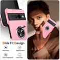 thumbnail image 2 of KOMI for Google Pixel 7 Pro Case, Slim Fit Case for Pixel 7 Pro with Ring Holder Kickstand,[Military Grade Drop Tested] Dual Layer Shockproof Protective Phone Case for Pixel 7 Pro 6.7", Pink, 2 of 5