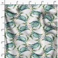 thumbnail image 2 of Soimoi White Poly Georgette Fabric Crabs Ocean Print Sewing Fabric Yard 52 Inch Wide, 2 of 6