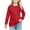 Red, variant on fatyb Girls Long Sleeve Shirts Boys Crewneck Casual Solid Color Kids 5-14 Years Tee Shirts with Pocket