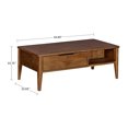 thumbnail image 4 of MUSEHOMEINC Table Basse Rectangulaire Moderne du Milieu du Siècle avec Tiroir, Marron, 4 of 6