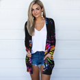 thumbnail image 3 of Cardigan à Imprimé Papillon pour Femmes, Col en V, Manches Longues, Poches, 3 of 6