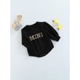 thumbnail image 3 of Kmbangi Baby Girl?s Leopard Letter Print Round Neck Puff Sleeve Romper, 3 of 8