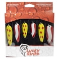 thumbnail image 1 of Kit d'appâts Lucky Strike Baitworks Bass et Truite Devil 6 pièces + Rouge & Blanc, Jaune Rouge Diamant + Cuillères à pêche Devil Bait, 1 of 5