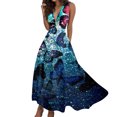 thumbnail image 1 of TJAZFJPA Robe Tropicale Femme Été Aguichant Col en V Profond Formelle Sans Manches Longue Robe Dégradé Fermeture Éclair Robe Évasée Robes Maxi pour Femmes Robe Bandage, 1 of 4