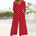 thumbnail image 1 of Wensltd Combinaison Pantalon pour Femmes d'Été à Imprimé Floral, Décontractée, à Manches Courtes, avec Poches Latérales, 1 of 5