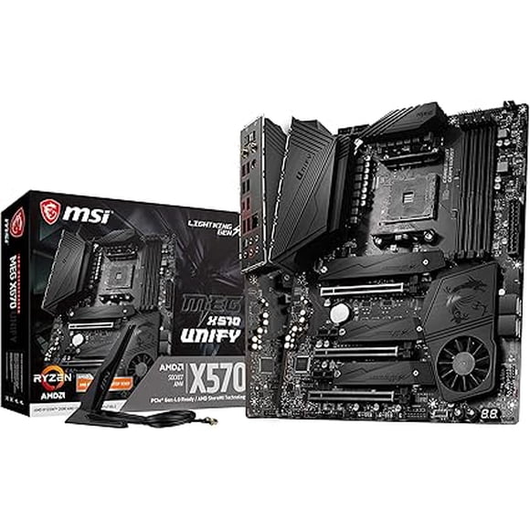 MSI Meg X570 Unify Motherboard (AMD AM4, DDR4, PCIe 4.0, SATA 6GB/s, M.2, USB 3.2 Gen 2, Ax Wi-Fi 6, Bluetooth 5, ATX) - Open Box