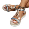 thumbnail image 1 of Sandales à Plateforme Bohèmes pour Femmes, Robe, Plage, Décontractées, Espadrilles en Lin, Talon Compensé Épais, Slingback, Été, 1 of 6