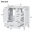 thumbnail image 4 of 30" Bathroom Vanity , Modern Bathroom Cabinet with Sink Combo Set, Bathroom Storage Cabinet with a Soft Closing Door and 3 Drawers, Solid Wood Frame(White), 4 of 37