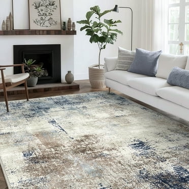 KUETH 8'x10' Area Rugs for Living Room, Ultra Thin Indoor Machine Washable Rugs for Bedroom Dining Room