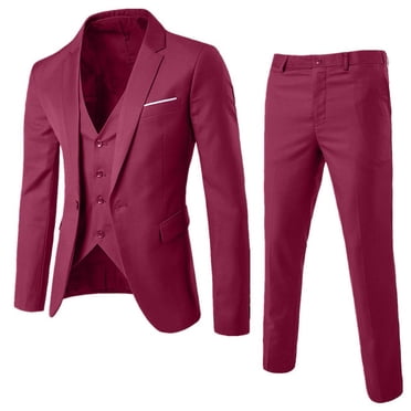 Kcodviy Pants Slim Party 3-Piece Light Winter Jackets for Men Men’S Vest R Business Light Fleece Wedding Suit Men's Soft Jacket for Men Coats