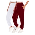 thumbnail image 1 of Birdeem Womens Sweat Pants W/Pockets2Pc Womens Exercise Casual Fashion Solid Color Binding Leg Sweat Pants, 1 of 2
