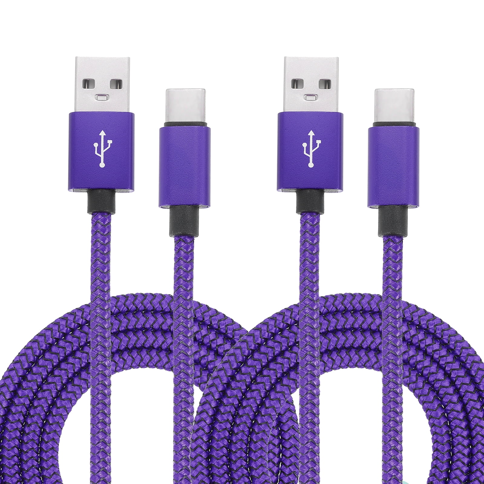 Uxcell USB Type C Charger Cable, Type-C to USB A Braided Charging Cord Data Transfer Cable Purple 6.56 ft  2