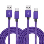 Uxcell USB Câble de chargeur de type C, de typeC à USB Un câble de transfert de données de charge tressé pourpre 6.56 ft 2