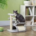 thumbnail image 2 of PawHut 17" Small Cat Tree, Cat Tower with Rotatable Top Pole, Light Grey, 2 of 10