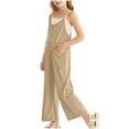 thumbnail image 3 of Girls' Jumpsuits Rompers Cute Summer Clothes Adjustable Wide Leg Jumpsuit Loose Rompers Cute Clothes 11-12 Y, 3 of 8