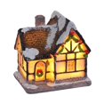 thumbnail image 4 of Christmas Scene Lighted House Village Miniature Resin Figurine Desk Decorations Style D, 4 of 9