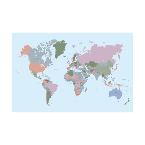WCIC Affiche de Carte du Monde 59 x 42 cm Décoration Murale pour Salon