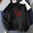 thumbnail image 2 of WZXFASHION Chandail à Capuchon pour Femmes à Couleur Unie à Manches Longues Imprimé Amour Rabais de 50 % Liquidation Chandail à Capuchon Léger à Fermeture Éclair, 2 of 4