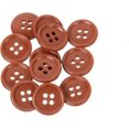 thumbnail image 1 of Mibo 12 Pcs Rond en Mélamine Buttons avec Rebord - 24 L (15 mm) - 4 Trous - Café, 1 of 2