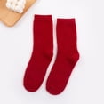 thumbnail image 3 of Women's Casual Home Solid Color Mid-Calf Socks, Warm Wool, Polyester, One Size Fits Shoe Sizes 35-42, 3 of 4
