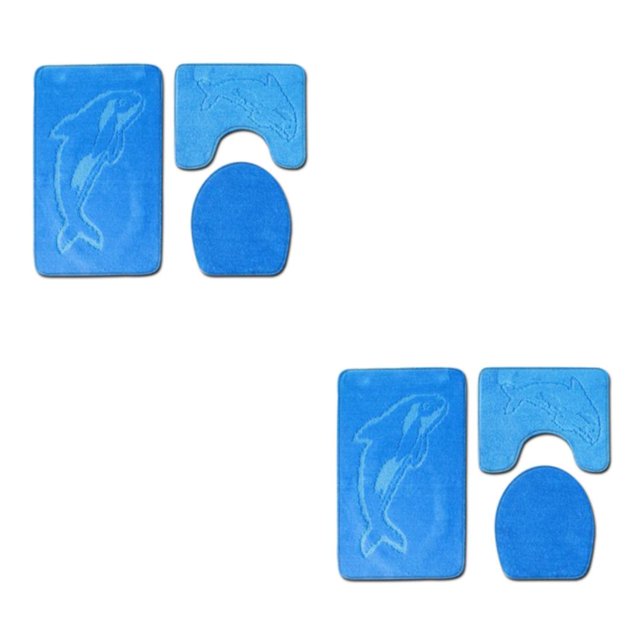 Baohd 3pieces Multi-functional Non-Slip Chenille Bath Rug Any Bathroom Eco-friendly PJ210611-B006 2Set