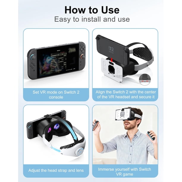Upgraded VR Headset for Nintendo Switch 2 (2025), Switch 2 Virtual