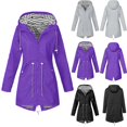 thumbnail image 1 of Veste Imperméable pour Femmes Manteau de Pluie à Capuche Manteau de Forêt, 1 of 5
