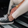 thumbnail image 3 of SERASAR 925 Sterling Silver Anklet "Heart" with 18k Gold Plating, Black, Including Gift box, 3 of 5