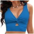 thumbnail image 2 of Bikini Swimsuit For Women Cropped Tankini Beach Padded Knot Cut Out Adjustable Tank Swimwear, 2 of 4